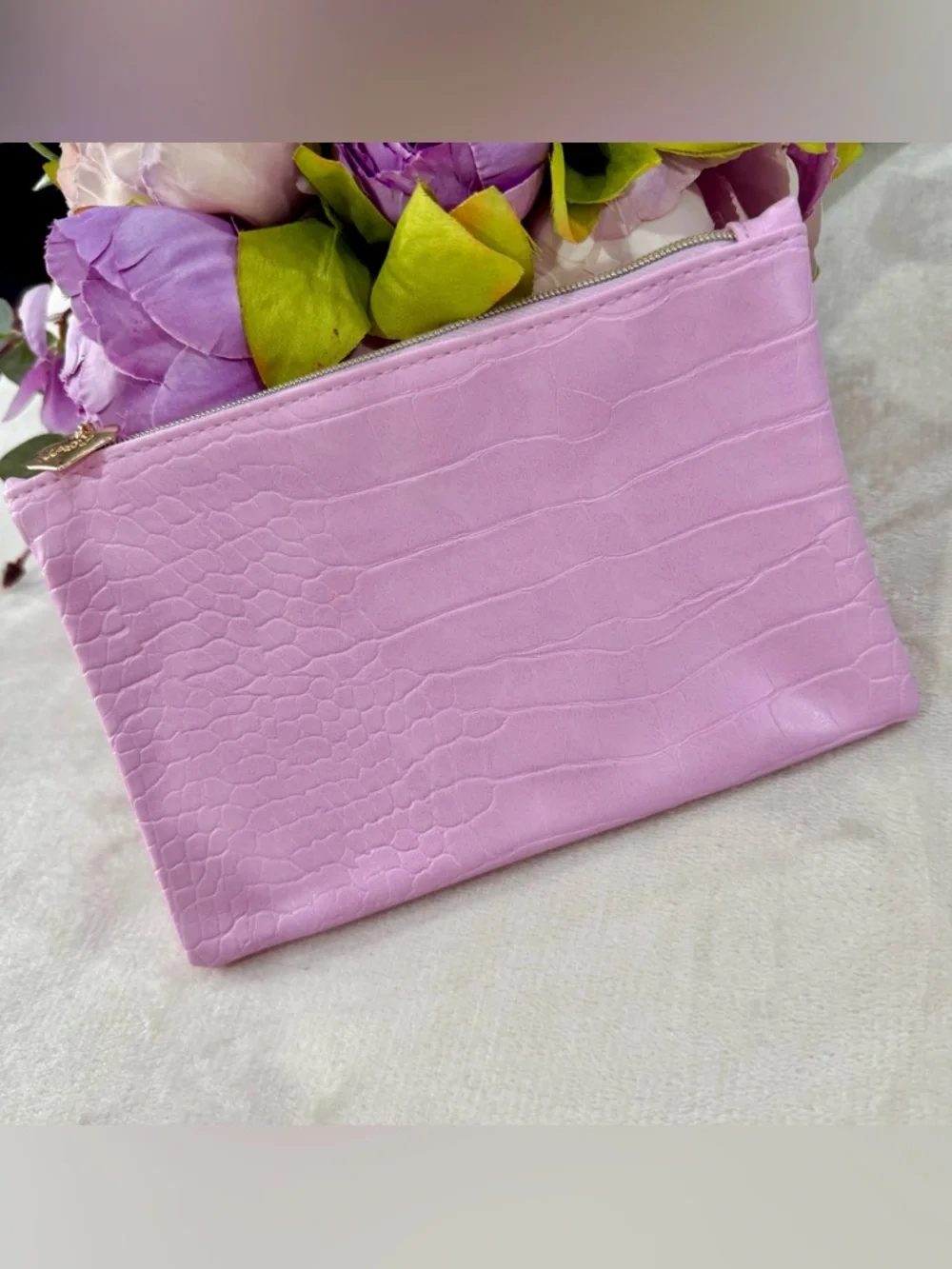 3 for $16 - NEW Ipsy Pink Crocodile Embossed Cosmetic Bag